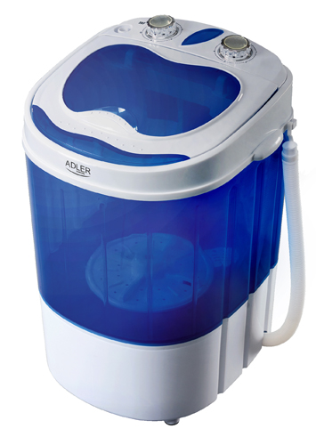 Adler - Washing machine - AD 8051 - Top loading - Washing capacity 3 kg - Unspecified RPM - Depth 37 cm - Width 38 cm - White/Blue