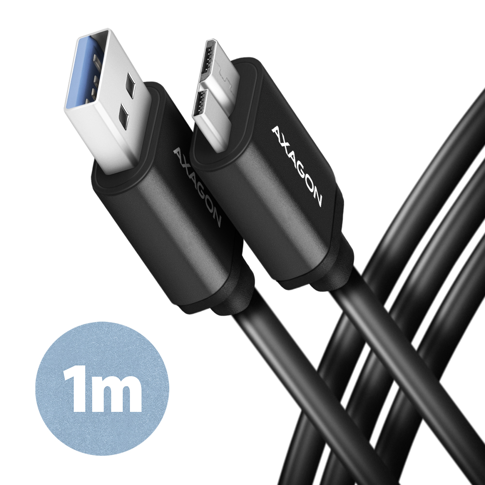 AXAGON - Data and charging cable, 1 m - BUMM3-AM10AB - USB Type A to USB Type Micro-B