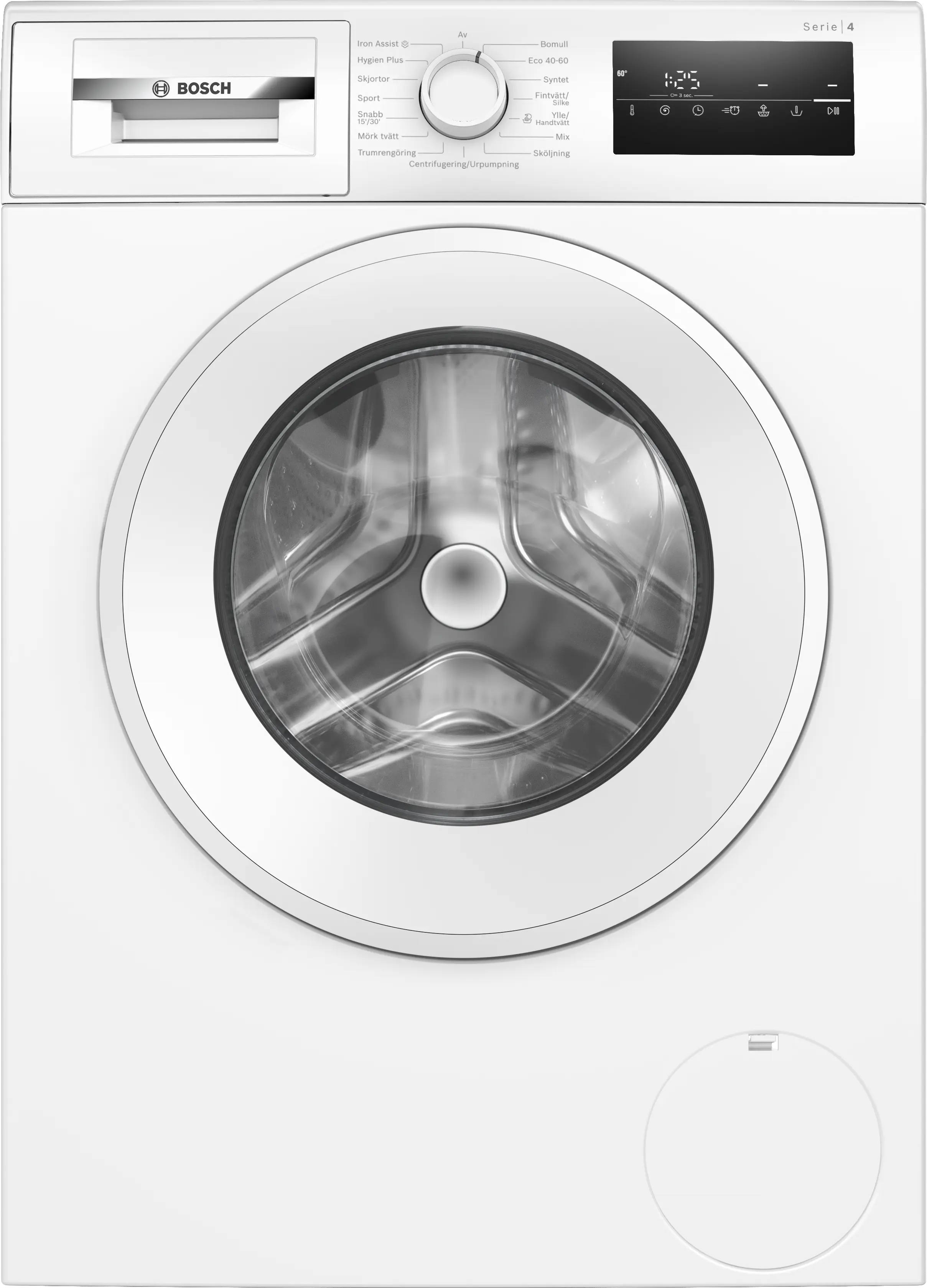 Bosch - Washing Machine - WAN2829LSN - Energy efficiency class A - Front loading - 1400 RPM - Washing capacity 9 kg - Depth 63 cm - Width 60 cm - Display - LED - Steam function - White