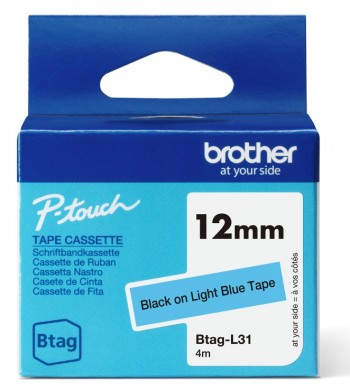 Brother BTAG-L31 - Black on Light Blue - Btag