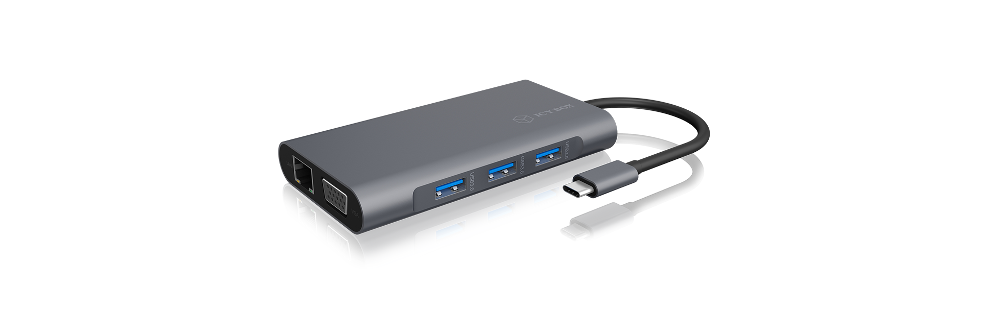 Icy Box IB-DK4040-CPD USB Type-C™ DockingStation with two video interfaces - Raidsonic