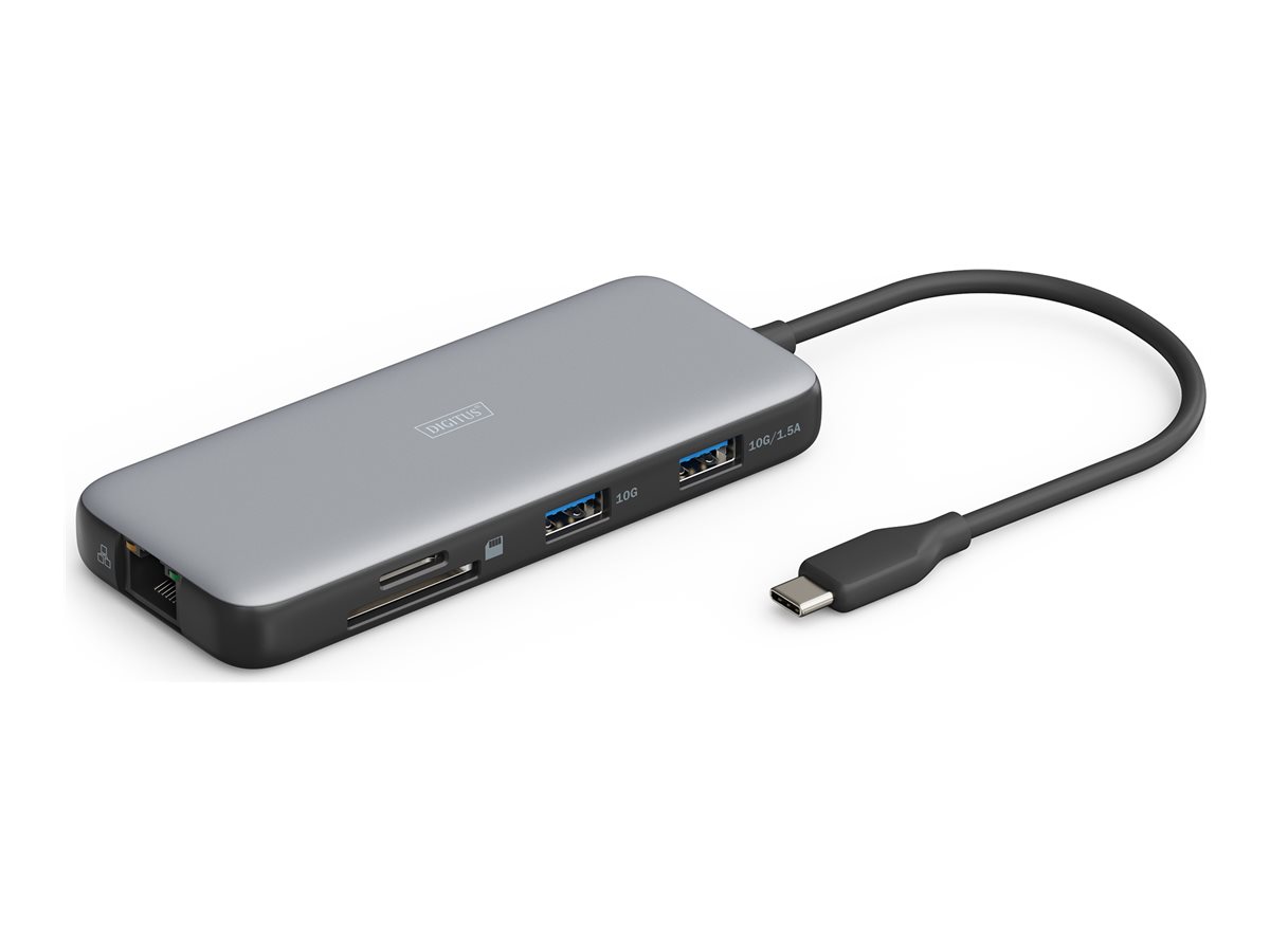 Digitus USB-C docking station, 7-port - DA-70914 - Ethernet LAN (RJ-45) ports 1 - HDMI ports quantity 1