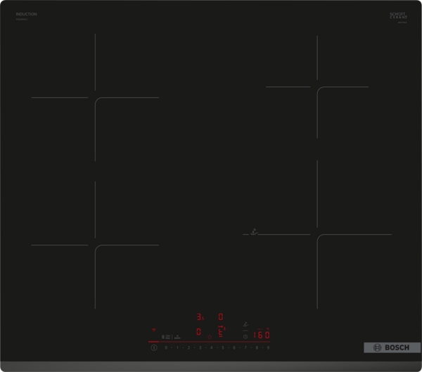Bosch - Hob - PIE63KHC1Z - Induction - Number of burners/cooking zones 4 - Touch - Timer - Black