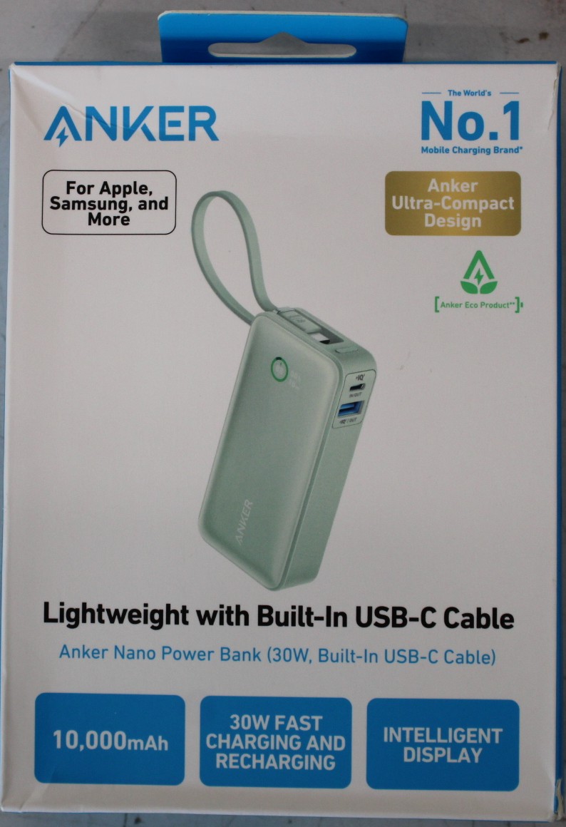 SALE OUT. - Anker 545 Nano Power Bank - A1259G61 - 10000 mAh - Green - DAMAGED PACKAGING, DEMO