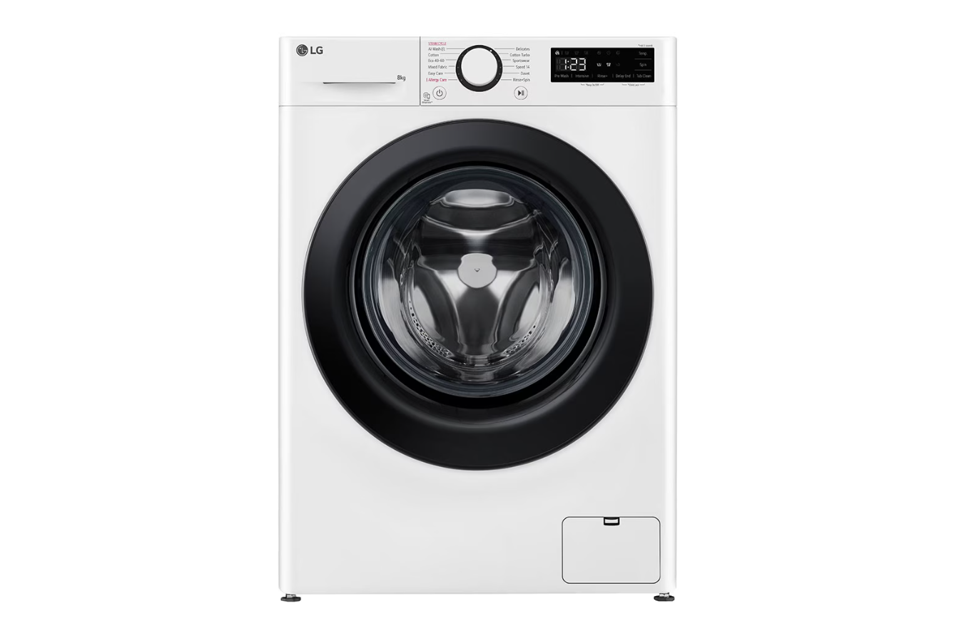 LG - Washing machine - F2WR509SBW - Energy efficiency class A - Front loading - Washing capacity 9 kg - 1200 RPM - Depth 48 cm - Width 60 cm - Display - LED - Steam function - White