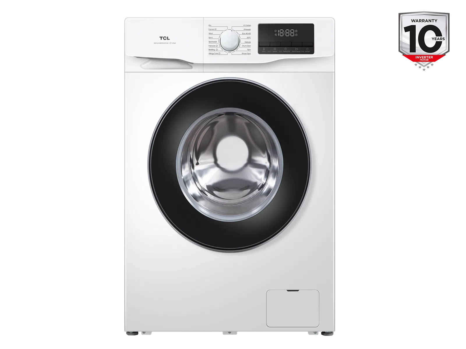 TCL - Washing machine - FF0610WB0 - Energy efficiency class B - Front loading - Washing capacity 6 kg - 1000 RPM - Depth 45 cm - Width 60 cm - LED - Steam function - White