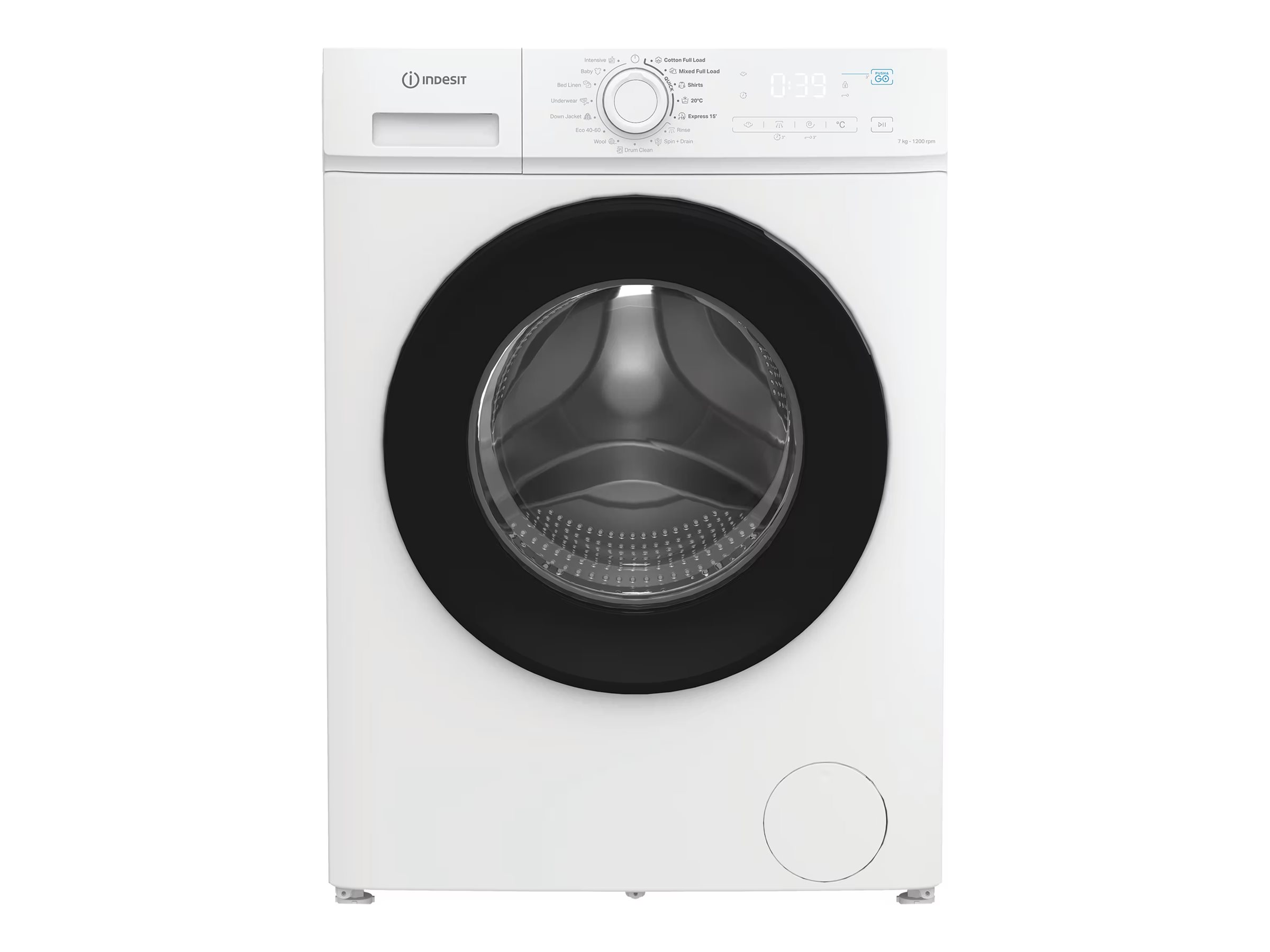 INDESIT - Washing machine - IMA 762B MY TIME EE - Energy efficiency class A - Front loading - Washing capacity 7 kg - 1200 RPM - Depth 47 cm - Width 60 cm - Display - Digital - Steam function - White