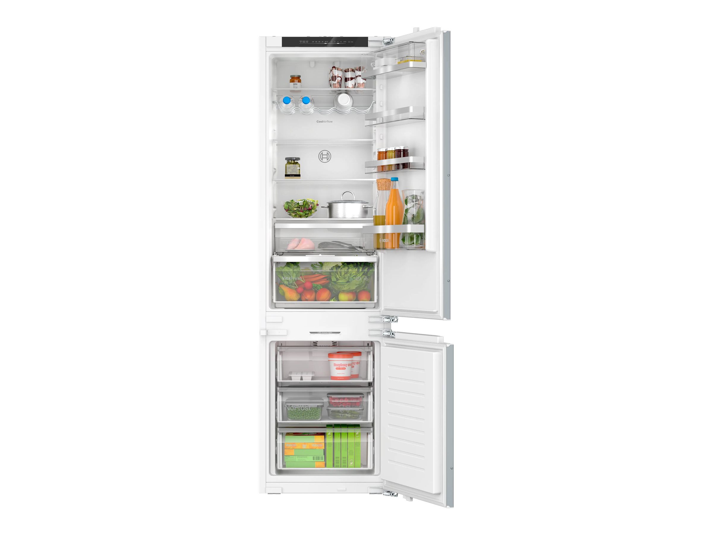 Bosch KIN96ADC0 Built-in Refrigerator, Freestanding, Height 193.5cm, E, Fridge net capacity 215 L, Freezer net capacity 75 L, Black - Bosch