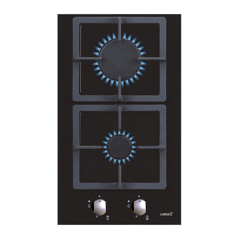 CATA - Hob - SCI 3002 BK - Gas on glass - Number of burners/cooking zones 2 - Rotary knobs - Black