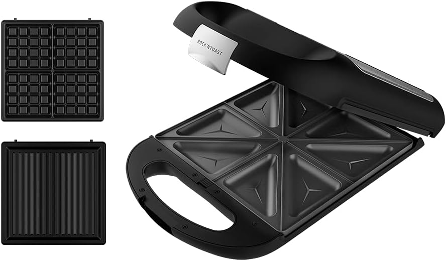 Cecotec Sandwich Maker - Rock'nToast Family 3in1 - 1500 W - Number of plates 3 - Black