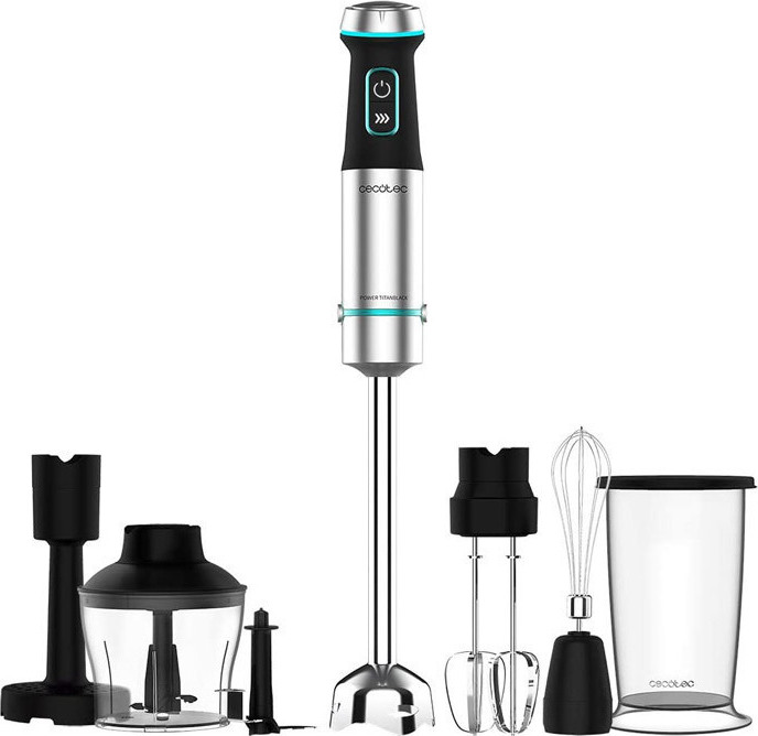 Cecotec - Hand Blender - Power TitanBlack 1200 XL PerfectCream&Crush - Hand Blender - 1200 W - Stainless steel/Black