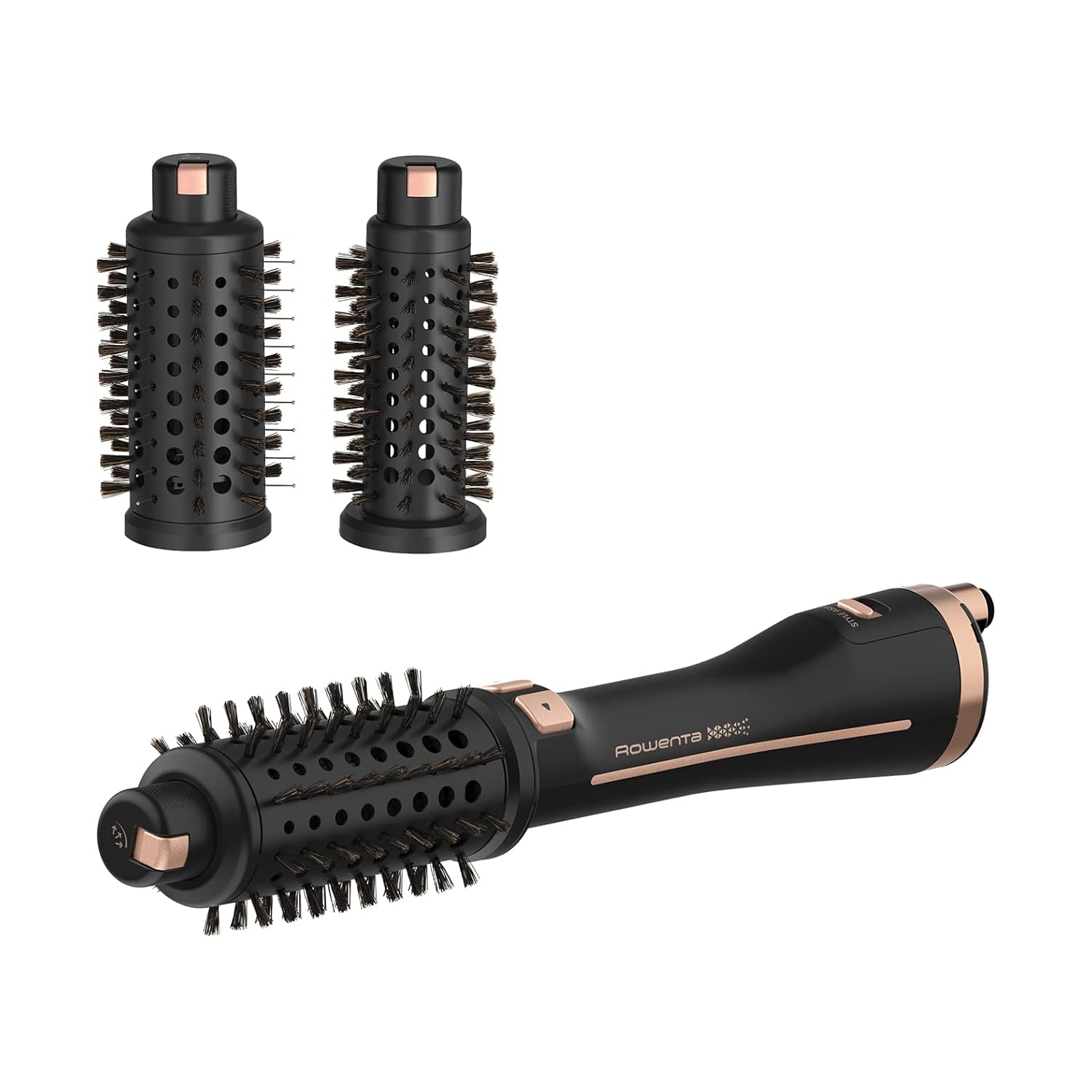 Rowenta - Styling Hair Brush - CF9620 - Temperature (max) 80 °C - Number of heating levels 3 - Black/Gold Rose