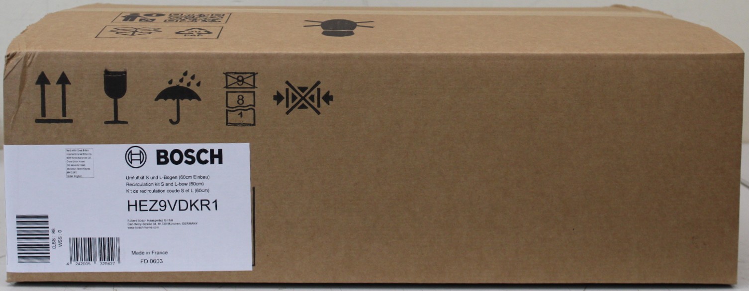 SALE OUT. Bosch - Recirculation kit S and L-bow (60cm) - HEZ9VDKR1 - Black - DAMAGED PACKAGING, SCRATCHED PARTS