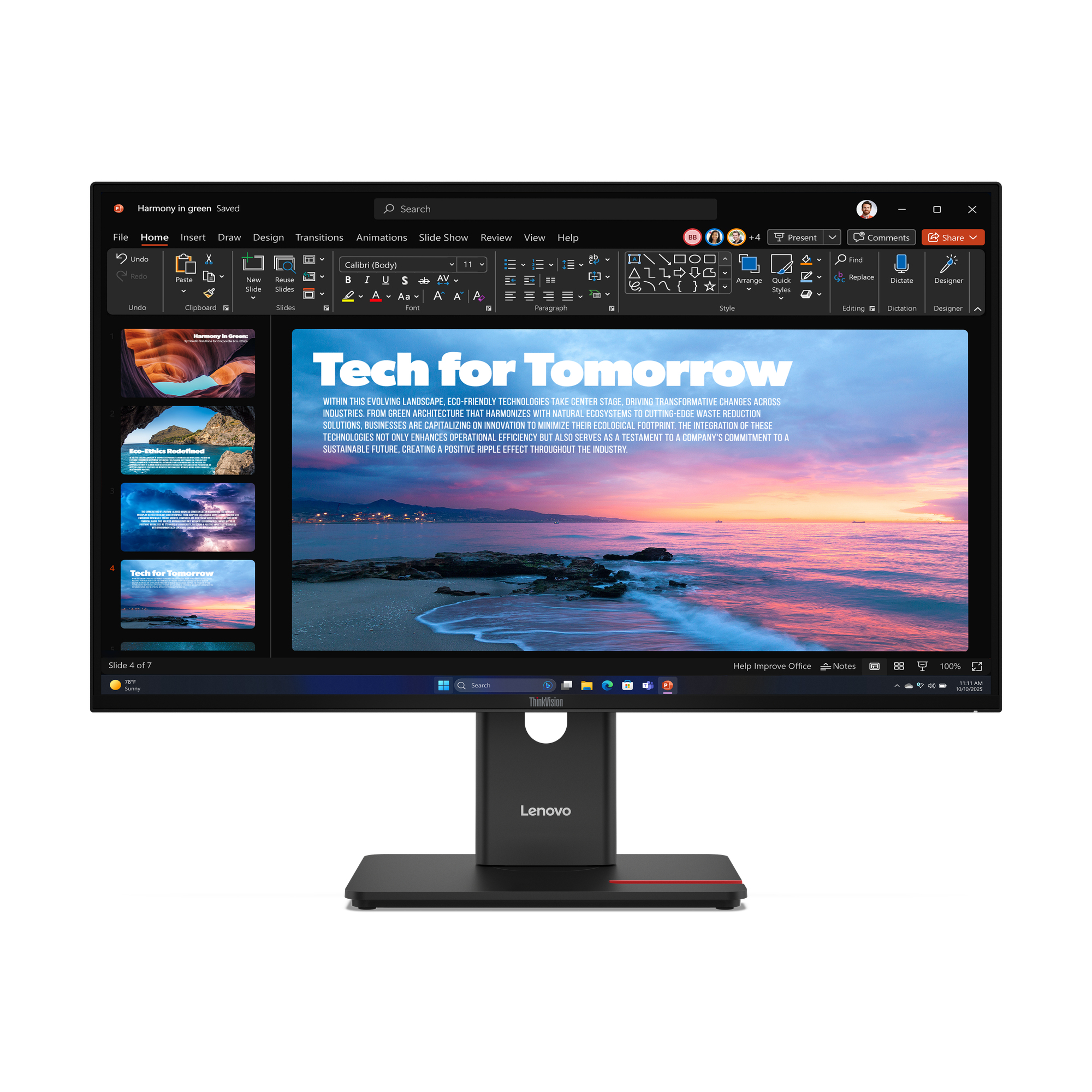 Lenovo - ThinkVision - T27QD-40 - 27 " - IPS - 16:9 - 120 Hz - 4 ms - 2560 x 1440 pixels - 350 cd/m² - HDMI ports quantity 1 - Eclipse black - Warranty 36 month(s)