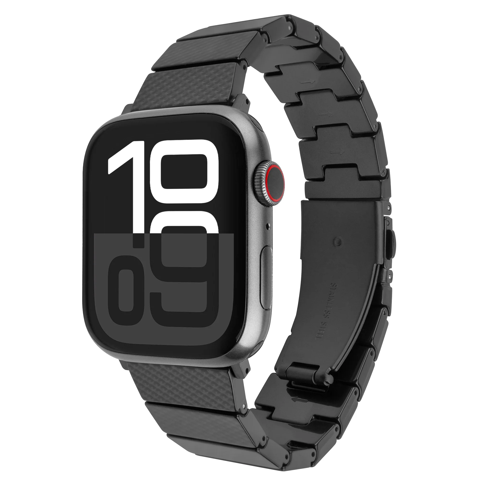 Fixed - Resin Strap for Apple Watch 44/45/46/49mm - Carbon Black - Epoxy resin