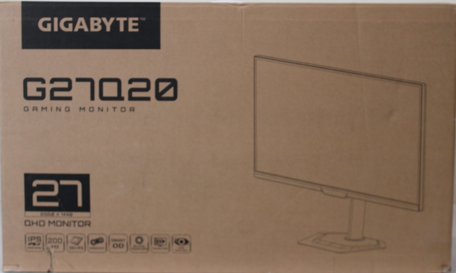 SALE OUT. GIGABYTE GAMING MONITOR 27" G27Q20 - SALE OUT. G27Q20 EK - 27 " - SS IPS - QHD - 200 Hz - 0.5 ms - 2560 x 1440 pixels - 350 cd/m² - HDMI ports quantity 2 - Warranty 36 month(s) - DAMAGED PACKAGING, DEMO
