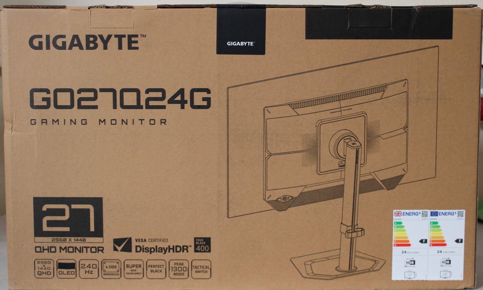 SALE OUT. GIGABYTE MONITOR 27" WOLED GO27Q24G - Gigabyte SALE OUT. - GO27Q24G - 27 " - WOLED - QHD - 240 Hz - 0.03 ms - 2560 x 1440 pixels - HDMI ports quantity 2 - Warranty 36 month(s) - DAMAGED PACKAGING, DEMO