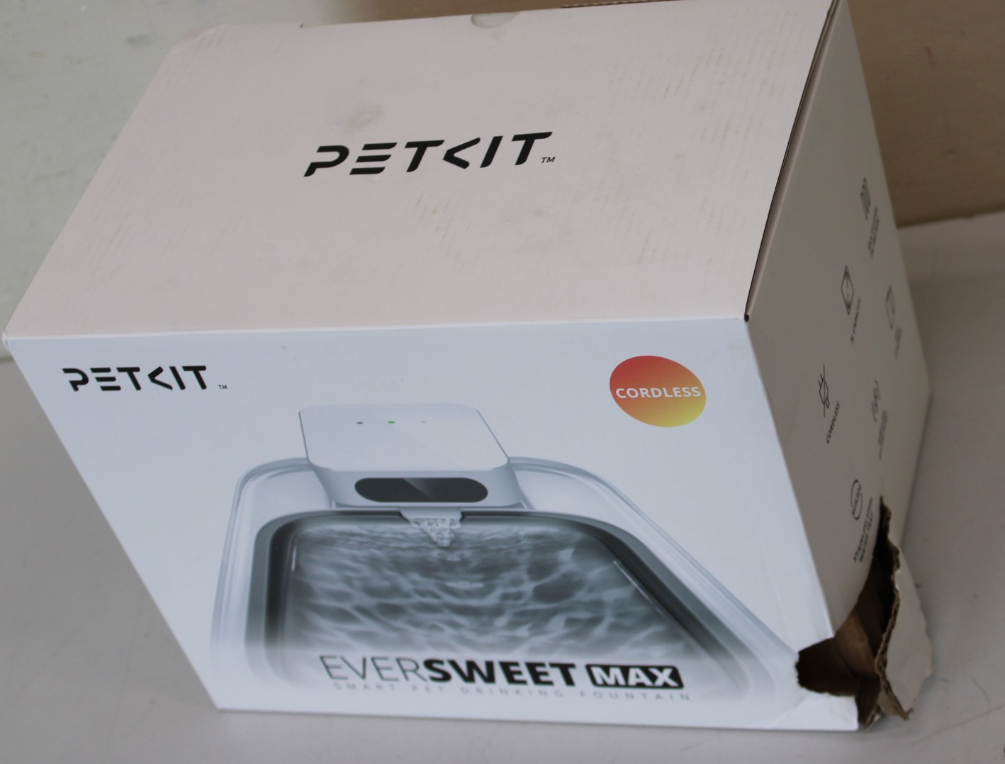 SALE OUT. Petkit P4115 Eversweet Max (CT-W3) - PETKIT Drinking Fountain - Eversweet Max - Capacity 3 L - Material  Food-grade ABS - White - DAMAGED PACKAGING - 22 month(s)