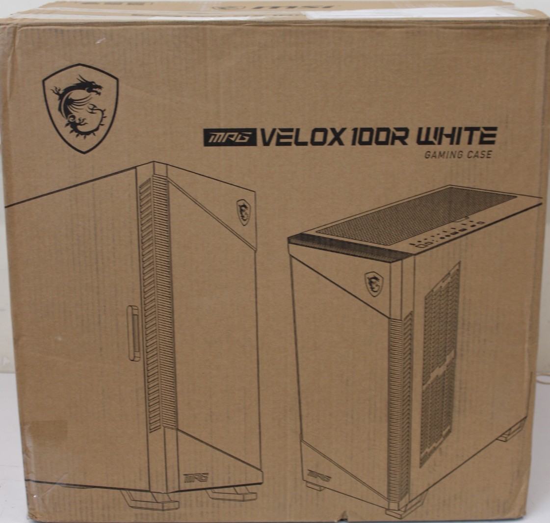 SALE OUT. MSI MPG VELOX 100R White PC Case, Mid-Tower, USB 3.2, Audio-out, Mic-in - MSI PC Case - MPG VELOX 100R WHITE - White - Mid-Tower - DAMAGED PACKAGING, DENTED CORNER (TOP)