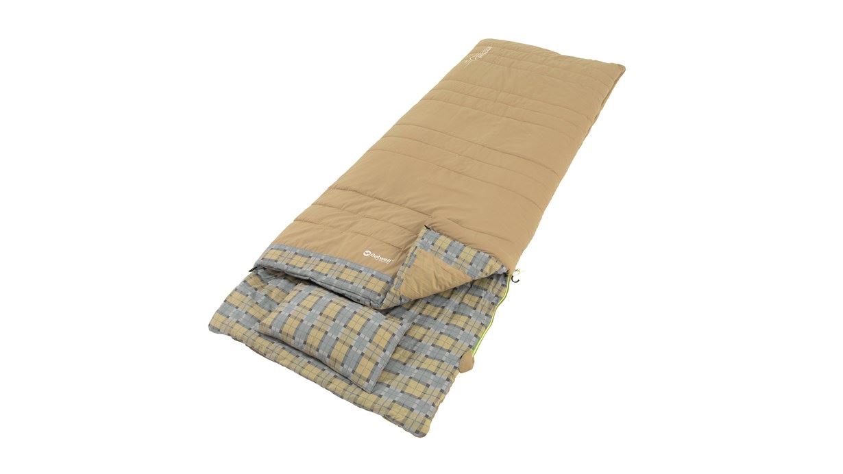 Outwell - with loose Pillow - Sleeping bag - Commodore - 225 x 85 cm - 9/5/-8 °C - 2 way open - auto lock, L-shape