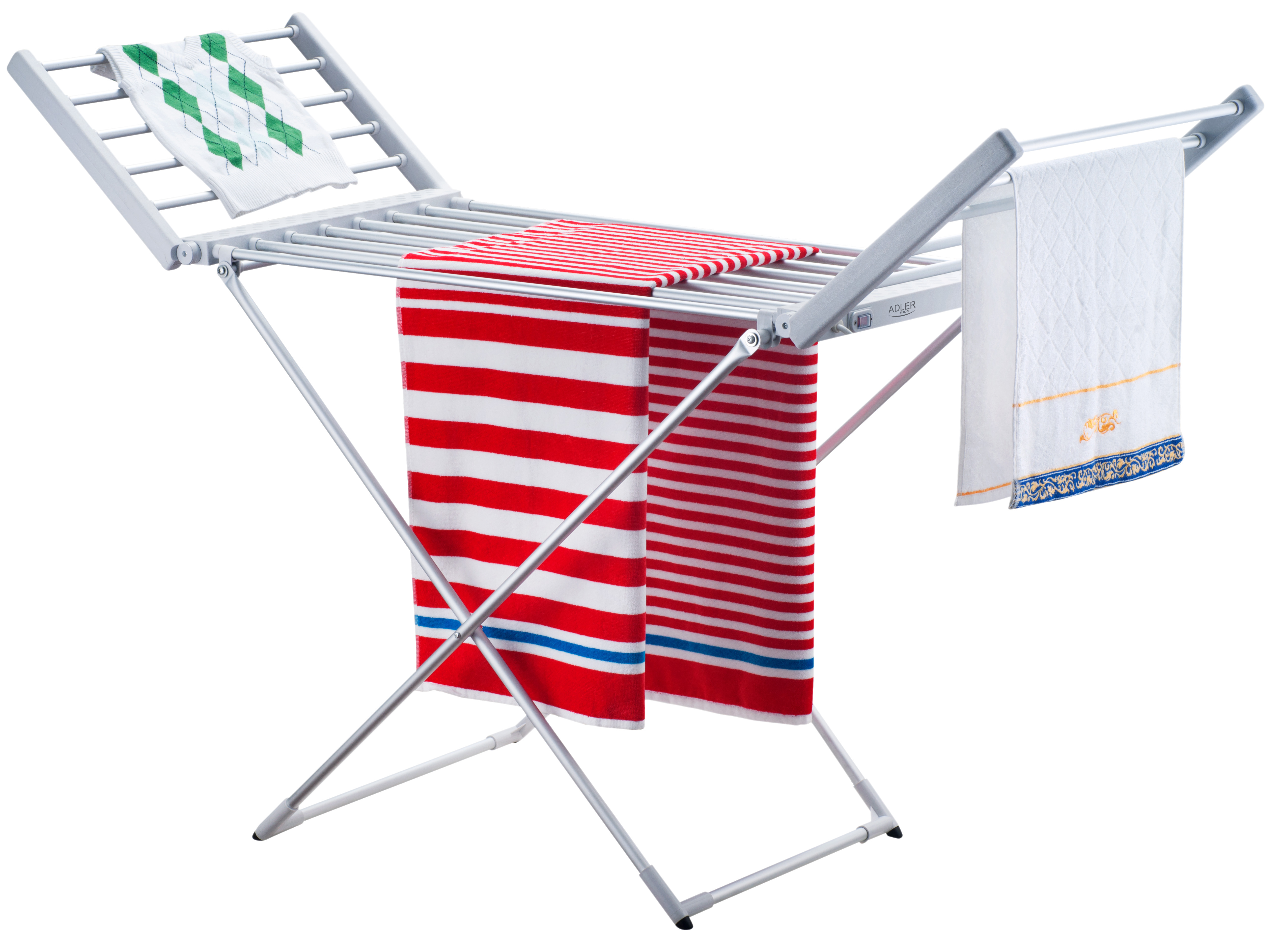Adler - Foldable electric clothes drying rack - AD 7821 - 220 W - Silver/White