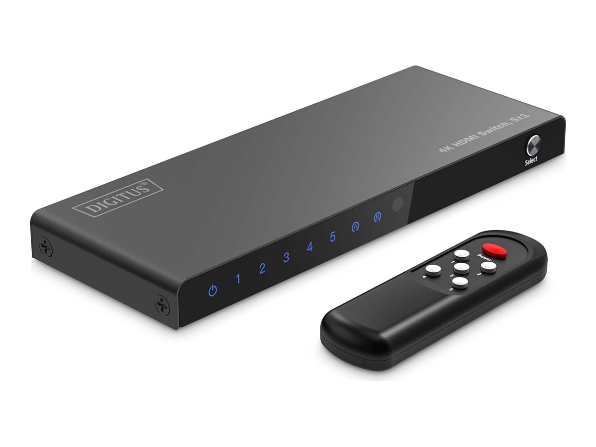 Digitus 8K HDMI Switch, 5x1 - DS-55334 - Black
