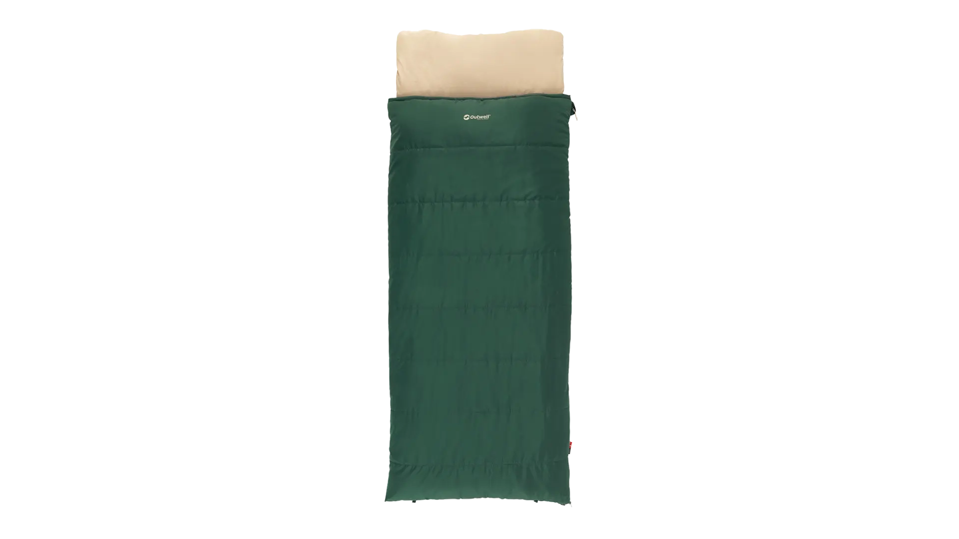 Outwell Contour Prime Green - Sleeping Bag - 220 x 85 cm - Temperature -13 to 16 °C - 2-way L-shape open-end with auto lock