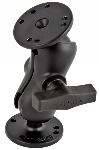 RAM MOUNTS C-KOKO LYHYT KIINNITYSVARSI + 2X C-KOKO 1.5" KUULA PYÖREÄ 2.5" ALUSTA