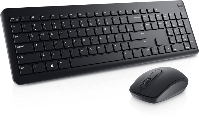 Dell - Keyboard and Mouse - KM3322W - Keyboard and Mouse Set - Wireless - Batteries included - Wireless connection - US - Black