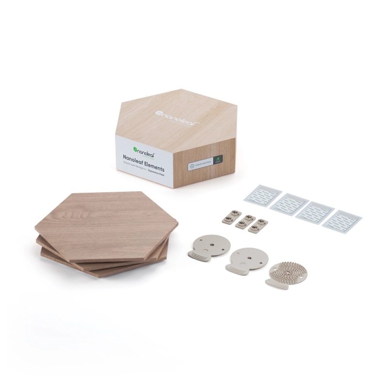 Nanoleaf - Elements Wood Look Hexagons Expansion Pack (3 panels) - Cool White + Warm White