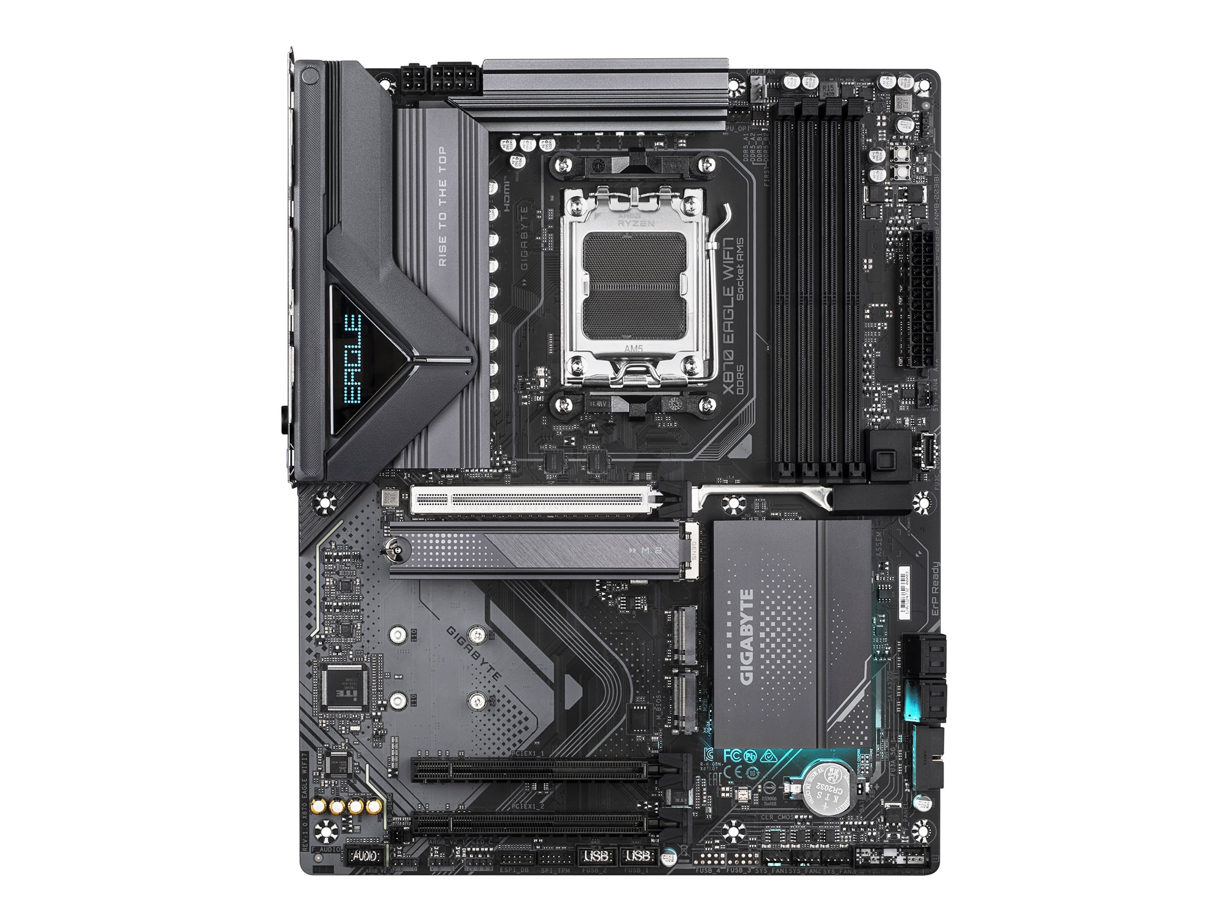 Gigabyte X870 EAGLE WIFI7 - Processor family AMD - Processor socket AM5 - DDR5 DIMM - Supported hard disk drive interfaces SATA, M.2 - Number of SATA connectors 4