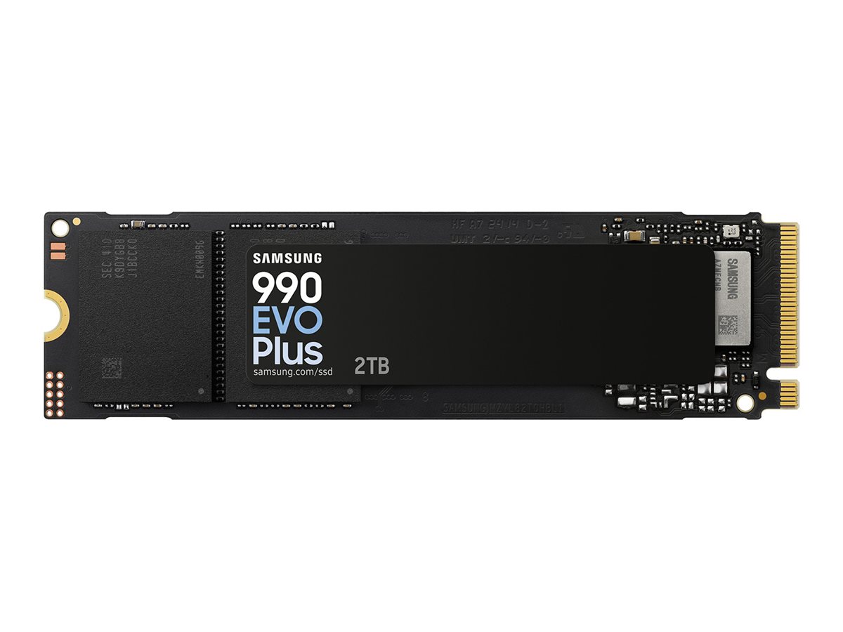 Samsung SSD - 990 EVO Plus - 2000 GB - SSD form factor M.2 2280 - Solid-state drive interface NVMe - Read speed 7250 MB/s - Write speed 6300 MB/s