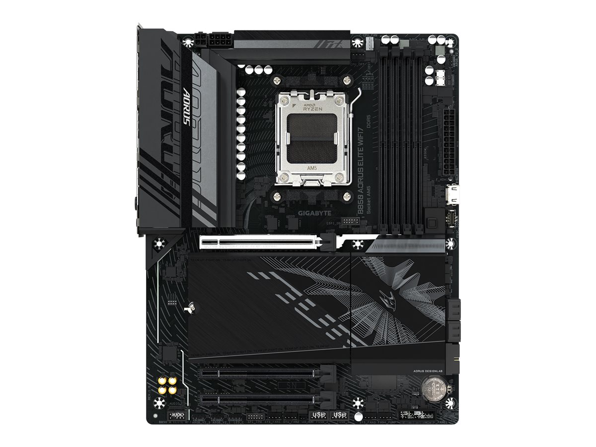 Gigabyte B850 A ELITE WF7 - Processor family AMD - Processor socket AM5 - DDR5 - Supported hard disk drive interfaces SATA, M.2 - Number of SATA connectors 4