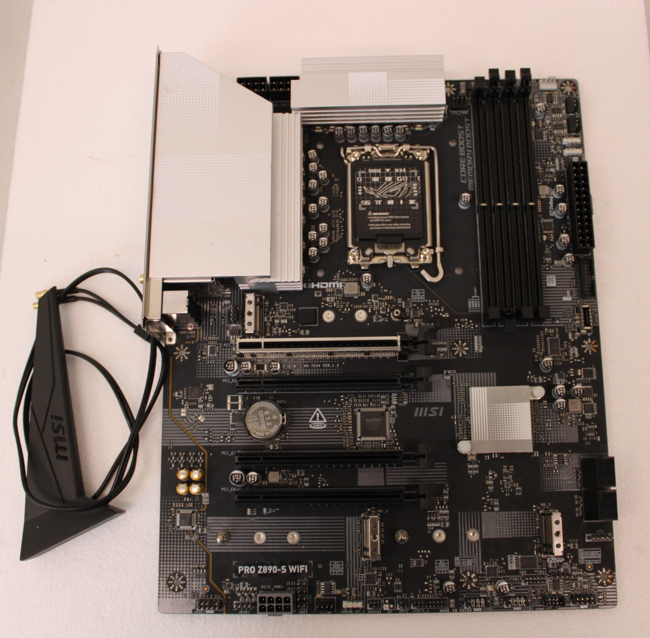 SALE OUT. MSI PRO Z890-S WIFI - Processor family Intel - Processor socket LGA1851 - DDR5 - Supported hard disk drive interfaces SATA, M.2 - Number of SATA connectors 4 - USED, REFURBISHED, WITHOUT  ACCESSORIES, ONLY BACKPANEL INCLUDED
