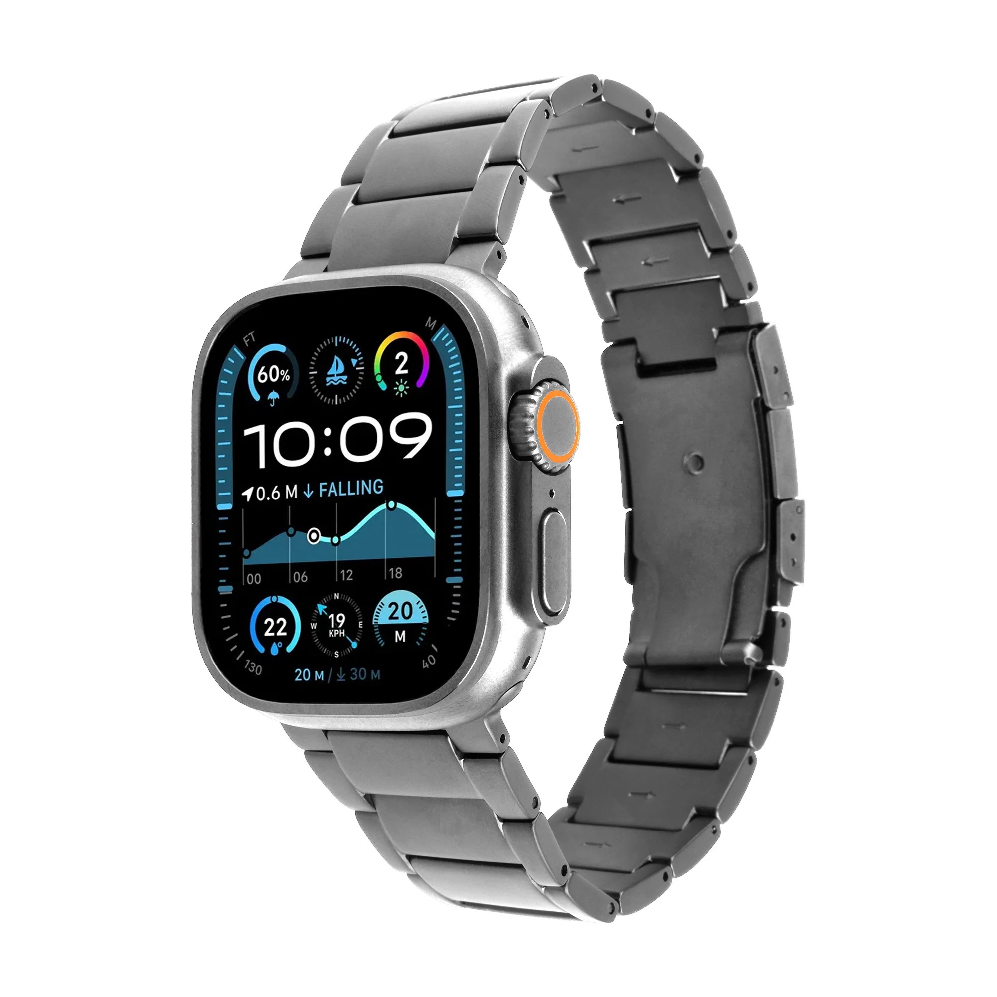 Fixed - Titanium Strap for Apple Watch 44/45/46/49mm - Natural Titanium