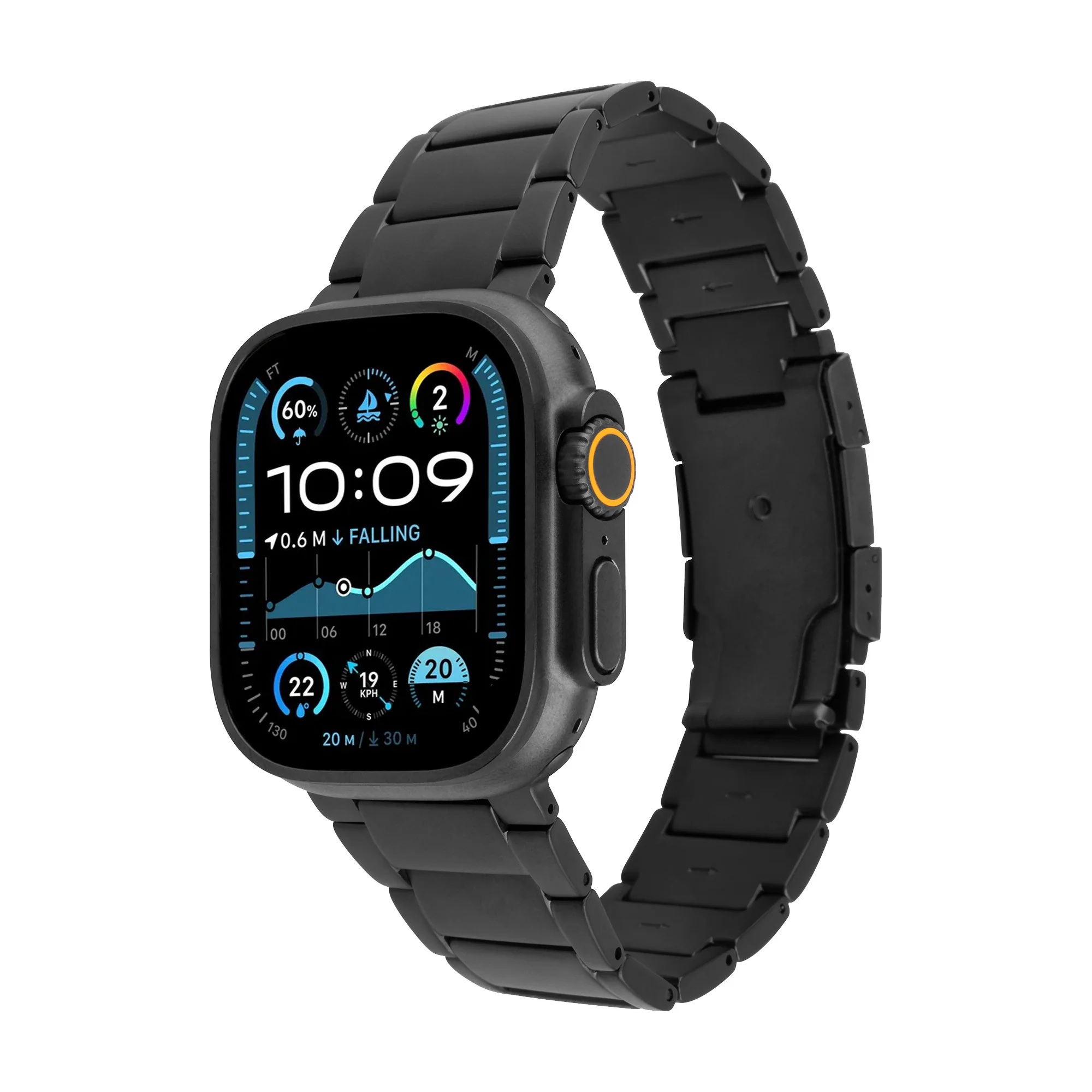 Fixed - Titanium Strap for Apple Watch 44/45/46/49mm - Black - Titanium