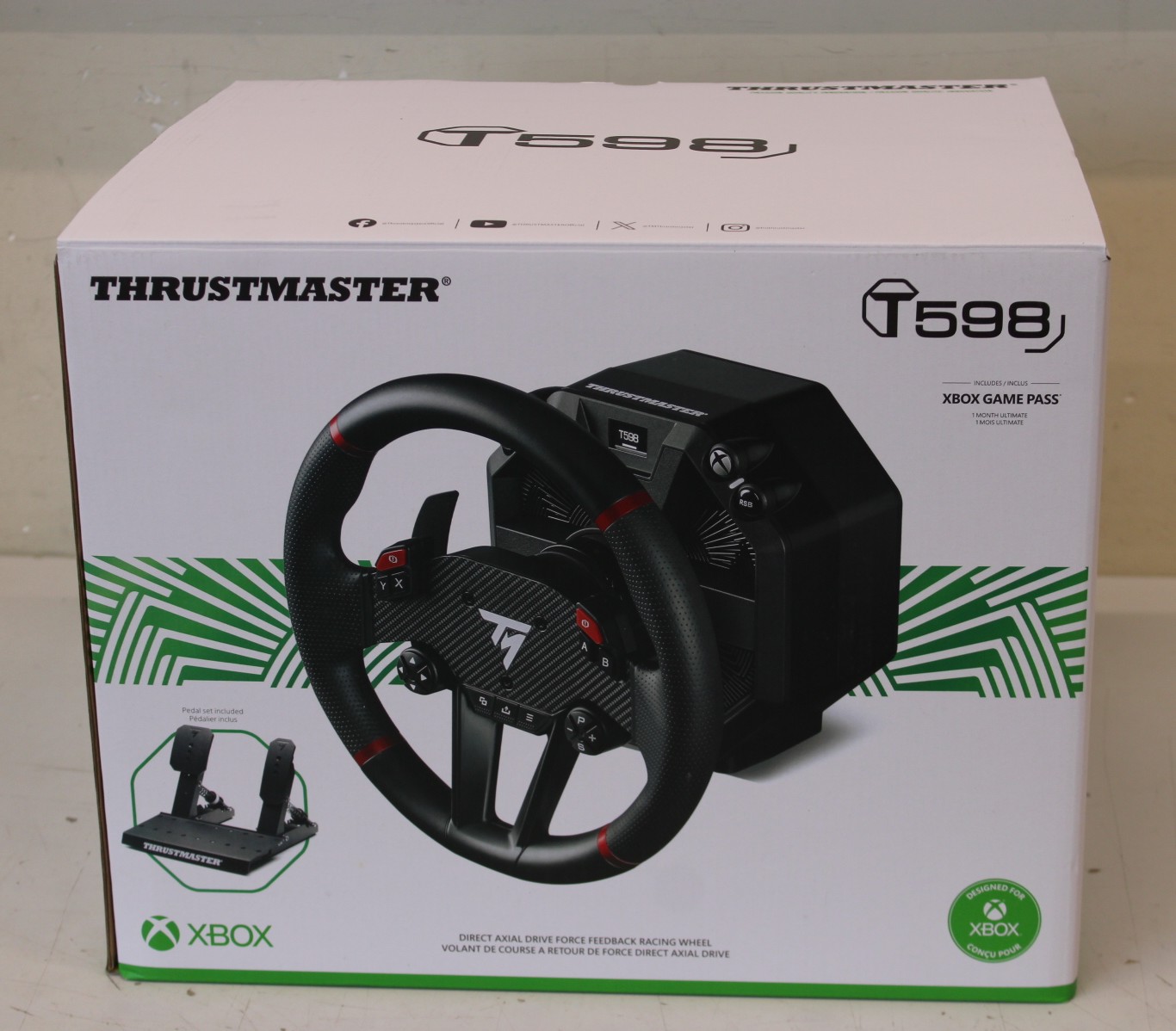 SALE OUT. Thrustmaster T-598 X Racing Wheel, for Xbox Series X/S, Black - Thrustmaster Racing Wheel, for Xbox Series X/S, PC - T-598 X - UNPACKED, USED - Black