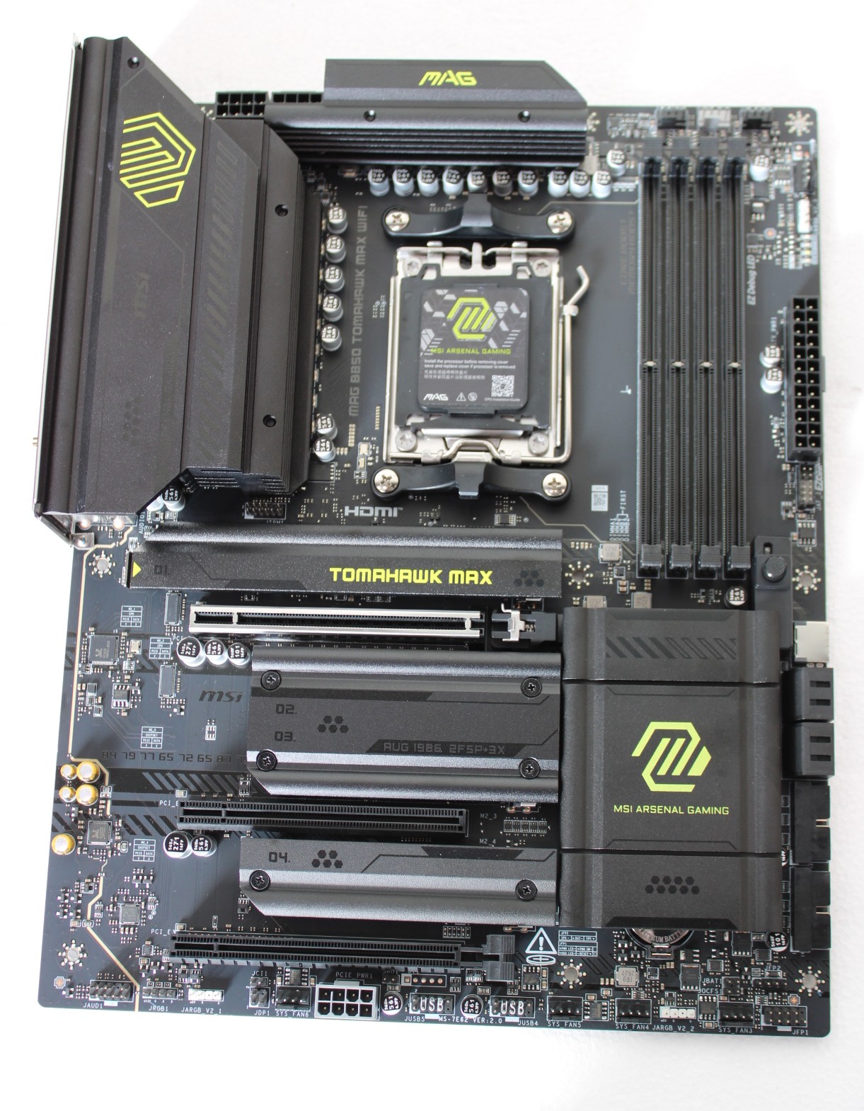 SALE OUT. MSI MAG B850 TOMAHAWK MAX WIFI - Processor family AMD - Processor socket AM5 - DDR5 - Supported hard disk drive interfaces M.2, SATA - Number of SATA connectors 4 - USED, REFURBISHED, WITHOUT ACCESSORIES, ONLY BACK PANEL INCLUDED