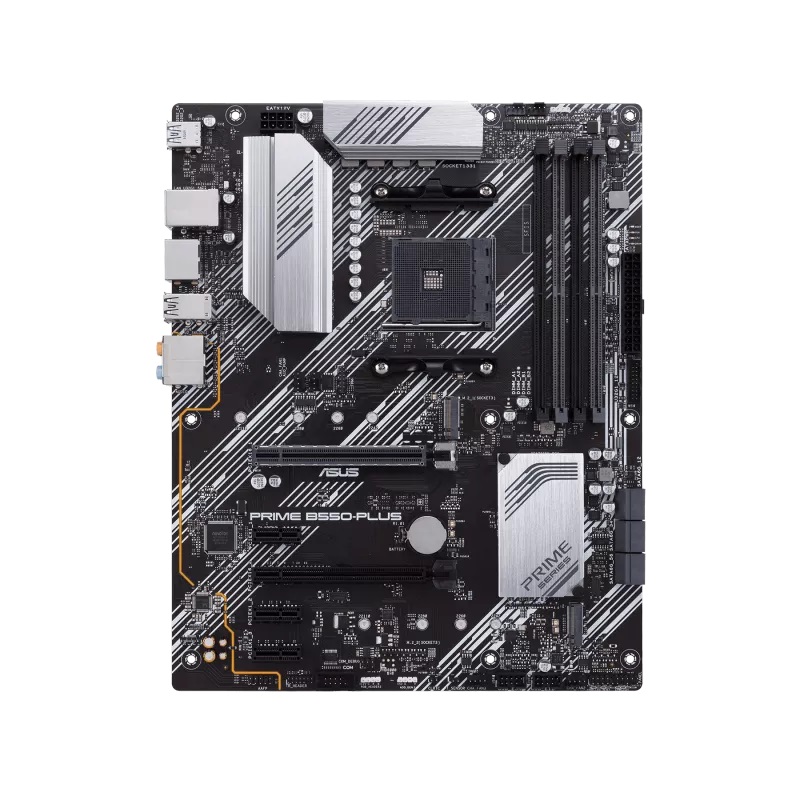 Asus - PRIME B550-PLUS - Processor family AMD - Processor socket AM4 - DDR4 DIMM - Memory slots 4 - Supported hard disk drive interfaces 	SATA, M.2 - Number of SATA connectors 6 - Chipset AMD B550 - ATX