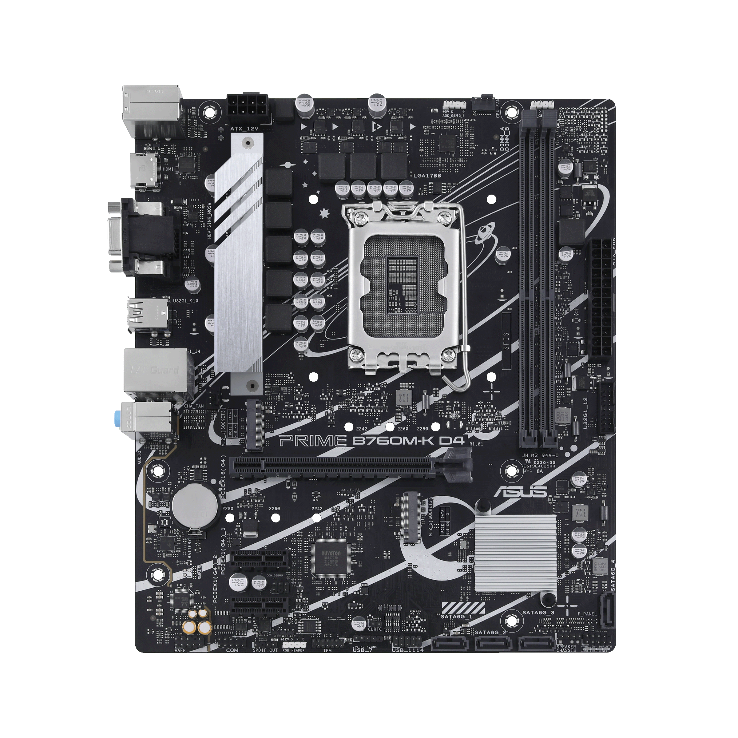 Asus - PRIME B760M-K D4 - Processor family Intel - Processor socket  LGA1700 - DDR4 DIMM - Memory slots 2 - Supported hard disk drive interfaces 	SATA, M.2 - Number of SATA connectors 4 - Chipset  Intel B760 - mATX