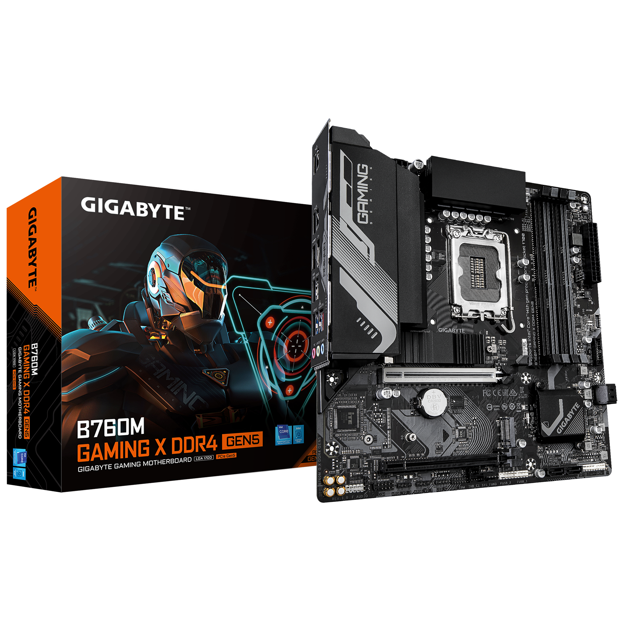 Gigabyte B760M GAMING X DDR4 GEN5 - Processor family Intel - Processor socket LGA1700 - DDR4 - Supported hard disk drive interfaces M.2, SATA - Number of SATA connectors 4