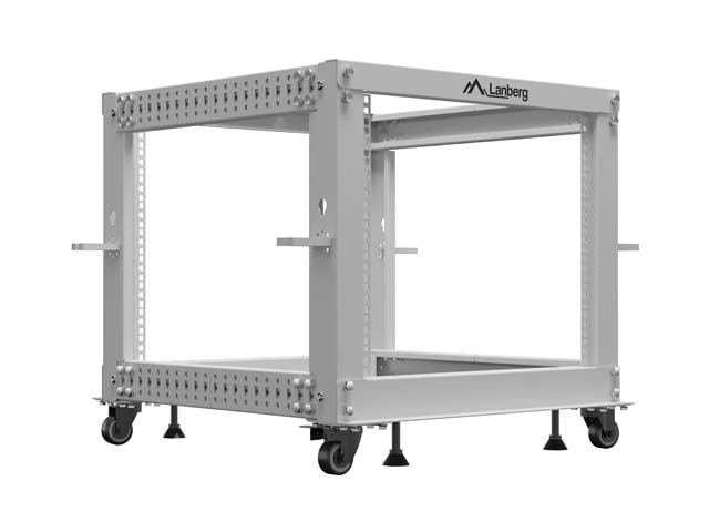 Lanberg Open Rack 19" 9U, adjustable - OR01-6109-S - 65.7 x 60 x 57.7 cm - Gray