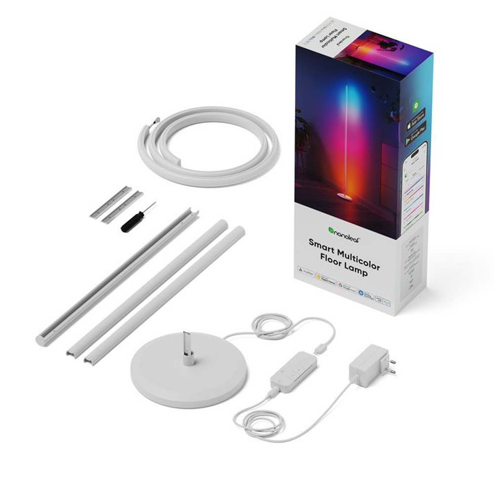 Nanoleaf Floor Lamp Smart Matter WiFi 1700Lm RGBW, White - 22 W - 16M+ colours
