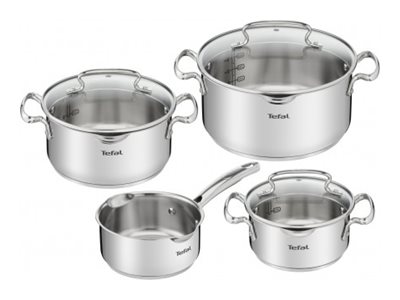 TEFAL - Duetto+ Stewpots set, 7 pcs - G719S734 - Stainless steel - Dishwasher proof - Lid included - Stainless steel