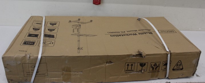 SALE OUT. Mobile workstation with individual height adjustment - DA-90374 - Monitor Mount, PC Holder - 17-32 " - Black - DAMAGED PACKAGING