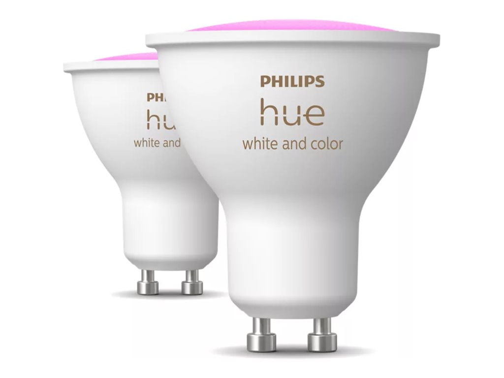 Philips Hue Smart Spotlight, 2pcs pack - GU10 - 4.2 W - Warm to cool white and color