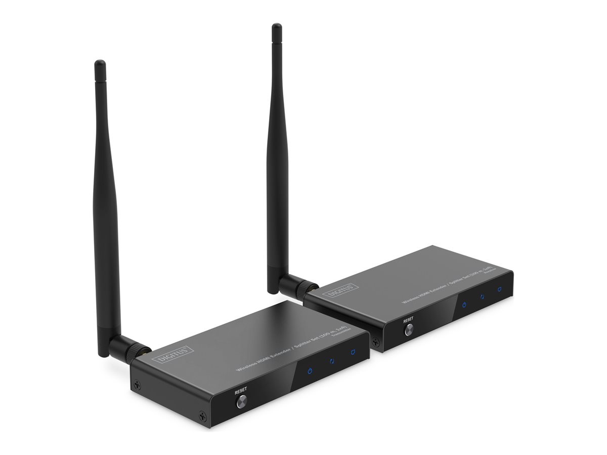 Digitus Wireless HDMI Extender/Splitter Set (100m, 1x4) - DS-55346 - Black