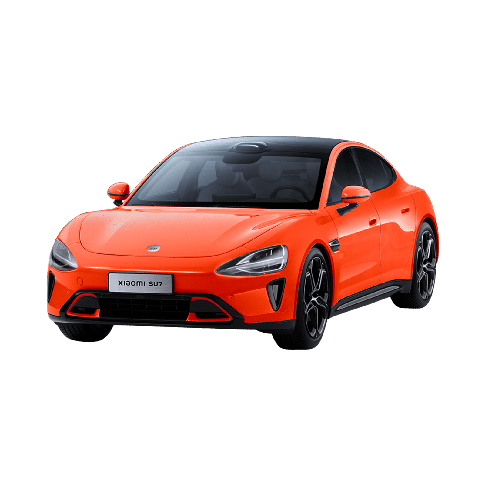 Xiaomi SU7 1:18 Die-cast Model Car - Lava Orange - Zinc alloy, ABS, SAN and PVC