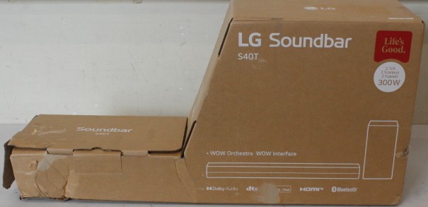 SALE OUT. LG Soundbar S40T  for TV 2.1 ch. with Bluetooth - LG Soundbar 2.1 Channel Sound System - S40T - 27 " - IPS - FHD - 16:9 - 60 Hz - 14 ms - 1920 x 1080 - 250 cd/m² - HDMI ports quantity 2 - Black - Warranty 23 month(s) - DAMAGED PACKAGING - Blueto