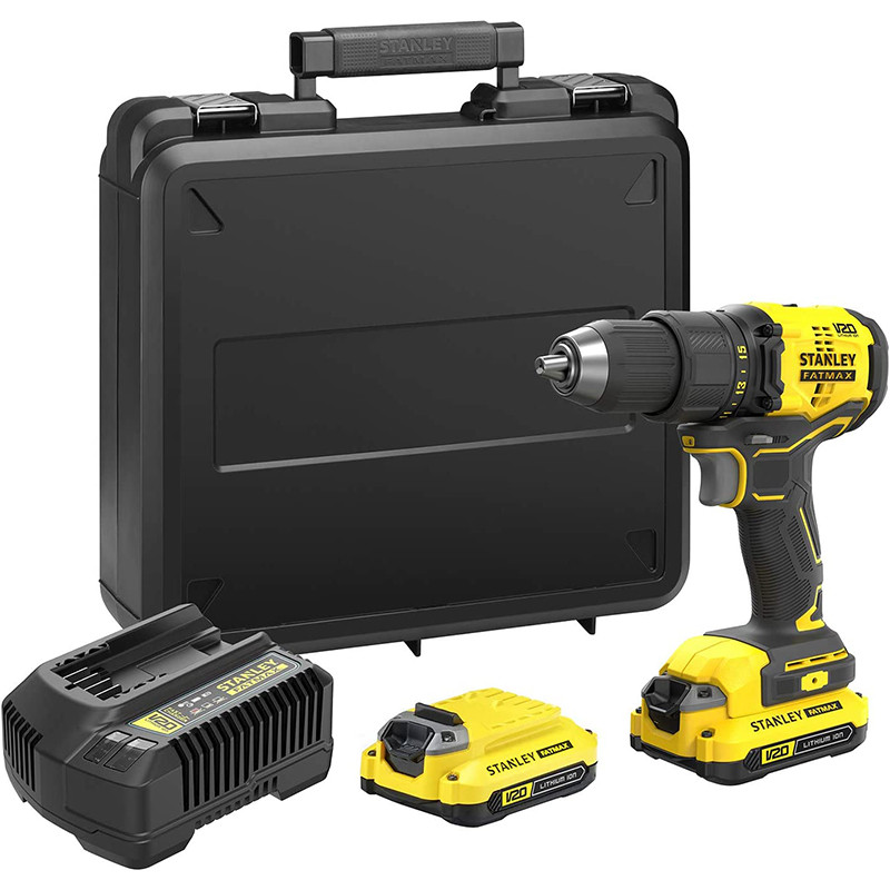 Stanley - 18V V20 Brushless Drill Driver - 2.0Ah Kit - SFMCD710D2K-QW - 18 V - 2.0 Ah - Lithium Ion